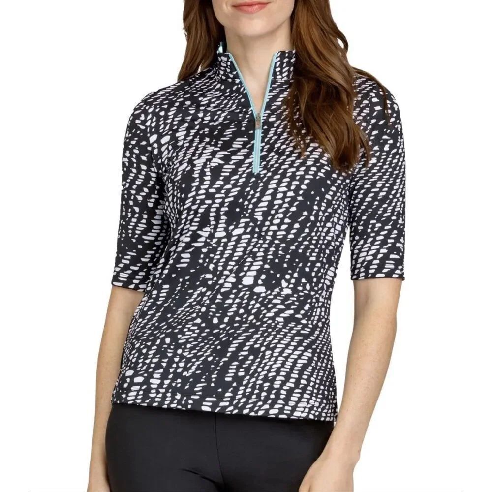 TAIL Women Graphic top mock neck elbow sleeve size XXL NWT